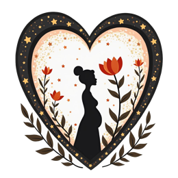 pregnancy flowers SVG PNG design with black and white floral elements