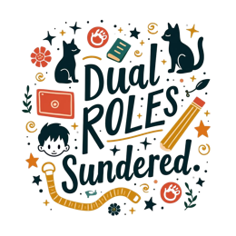 dual roles illustration shirt SVG PNG design with bold lettering, black and orange floral elements