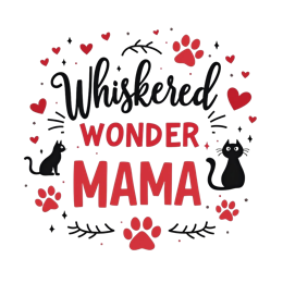 whiskered wonder mama SVG PNG design