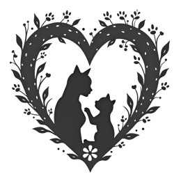 love relationship SVG PNG design with black and red floral elements