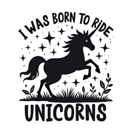 unicorn quote riding SVG PNG design with bold lettering