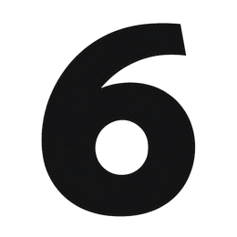 numbers six SVG PNG design with clean design elements