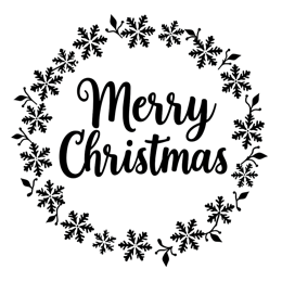 holidays christmas snowflakes wreath SVG PNG design with black floral elements