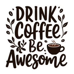 coffee beautiful sticker SVG PNG design with hand-drawn style, bold lettering, floral elements