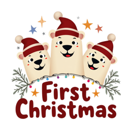 christmas animals first shirt SVG PNG design with bold lettering