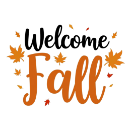 autumn welcome fall SVG PNG design with black and orange floral elements