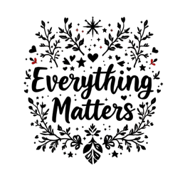 quotes floral SVG PNG design with bold lettering, black and red floral elements, an uplifting message