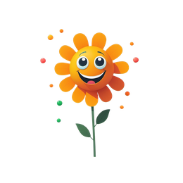 cartoon flower SVG PNG design with floral elements
