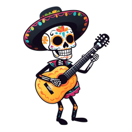 skeleton mariachi shirt SVG PNG design