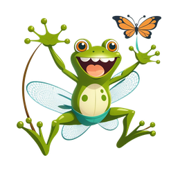 cartoon frog butterfly SVG PNG design