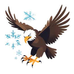 winter eagle SVG PNG design with clean design elements