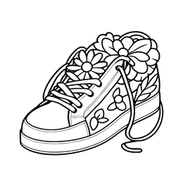 coloring shoe floral SVG PNG design with floral elements