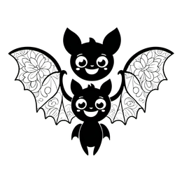 cartoon bats SVG PNG design with clean design elements