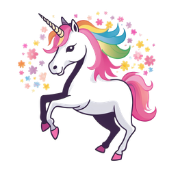 unicorn flower SVG PNG design with floral elements