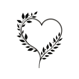 nature heart floral SVG PNG design with floral elements