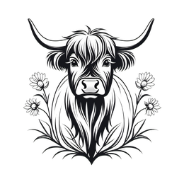 animal cow SVG PNG design with floral elements