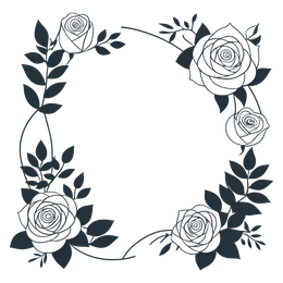 roses flower frame SVG PNG design with floral elements