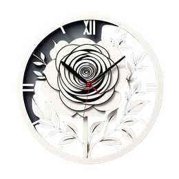 clock flower SVG PNG design with floral elements
