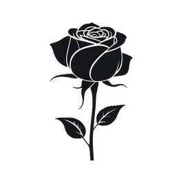 flower blackrose SVG PNG design with black floral elements