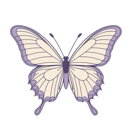 butterfly floral SVG PNG design with purple floral elements