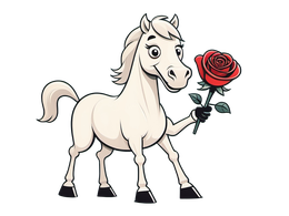 cartoon horse rose SVG PNG design