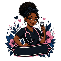 Coordinated Black Nurse Tumbler Artwork craft design preview