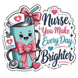 Nurse Tumbler Gift Sticker for Any Occasion craft design preview