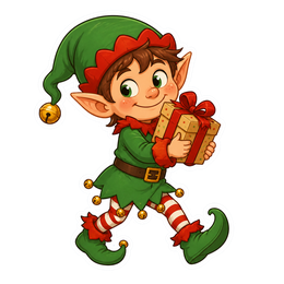 Playful Christmas Elf Clipart for Countdown Activities craft design preview
