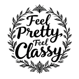 quotes classy floral SVG PNG design with bold lettering, black and white floral elements, an uplifting message