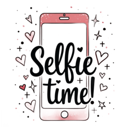 selfie graphics SVG PNG design with bold lettering