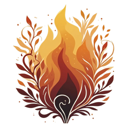 flame nature SVG PNG design with orange and yellow floral elements