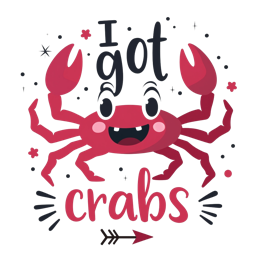 crab SVG PNG design with bold lettering