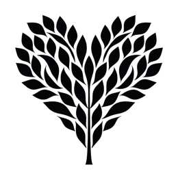 tree leaves SVG PNG design with black and white floral elements