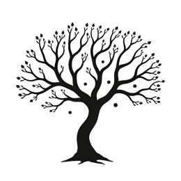 tree SVG PNG design with black and red floral elements