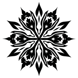 snowflake flower SVG PNG design with clean design elements, black and white floral elements