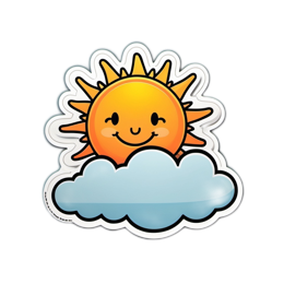 sun cloud smile SVG PNG design