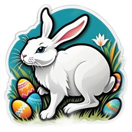 fantasy bunny SVG PNG design with white floral elements