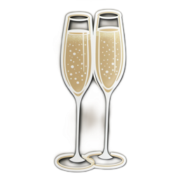 champagne toasts SVG PNG design with clean design elements
