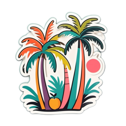 palm trees sunset SVG PNG design with clean design elements