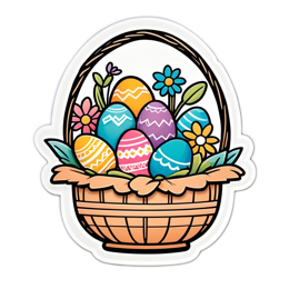 basket eggs SVG PNG design with floral elements