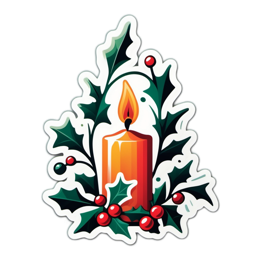 decoration candle holly SVG PNG design