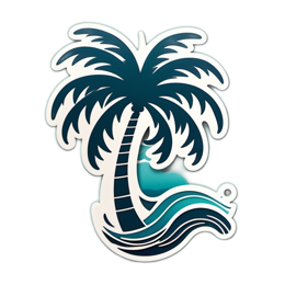 palm tree ocean SVG PNG design with clean design elements