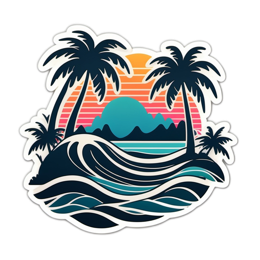 sunset palm trees SVG PNG design
