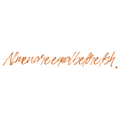 all men are equal before fish quote SVG PNG design with hand-drawn style, bold lettering, an uplifting message