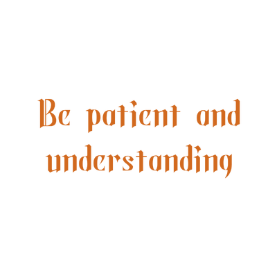 be patient and understanding quote SVG PNG design with bold lettering