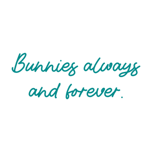 bunnies always and forever quote SVG PNG design with hand-drawn style