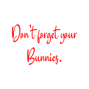 don't forget your bunnies quote SVG PNG design with bold lettering