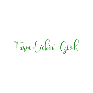 farm lickin' good quote SVG PNG design with bold lettering