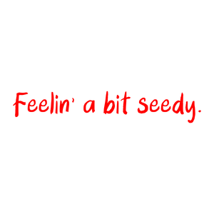 feelin' a bit seedy quote SVG PNG design with bold lettering