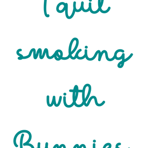 i quit smoking with bunnies quote SVG PNG design with hand-drawn style